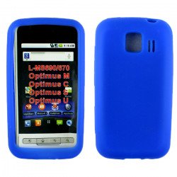 LG Optimus M MS690 670 Silicon Soft Case (Blue)